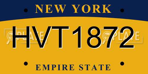 HVT1872 New York License Plate