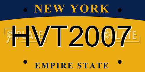 HVT2007 New York License Plate