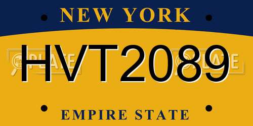 HVT2089 New York License Plate