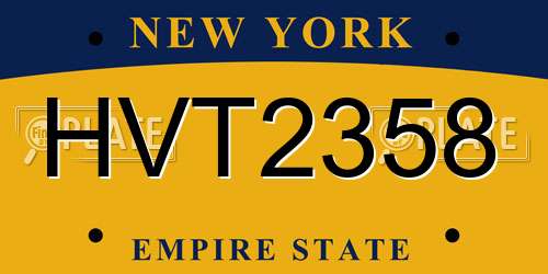 HVT2358 New York License Plate