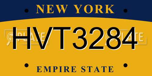 HVT3284 New York License Plate