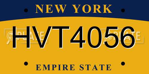HVT4056 New York License Plate