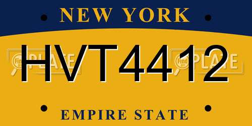 HVT4412 New York License Plate