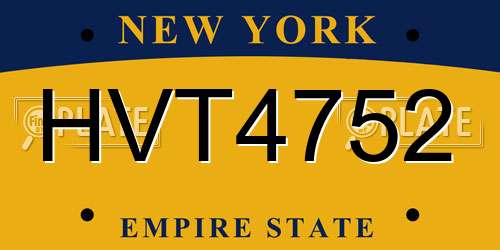 HVT4752 New York License Plate