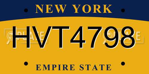 HVT4798 New York License Plate
