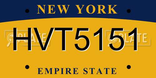 HVT5151 New York License Plate