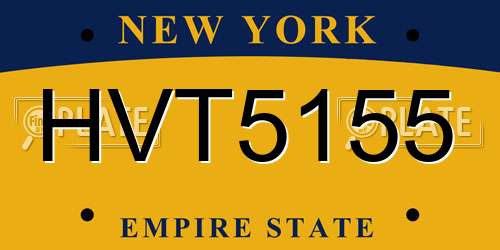 HVT5155 New York License Plate