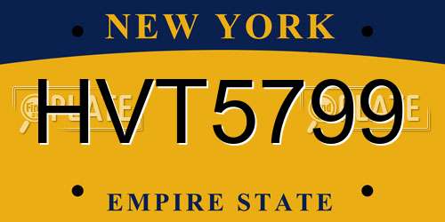 HVT5799 New York License Plate