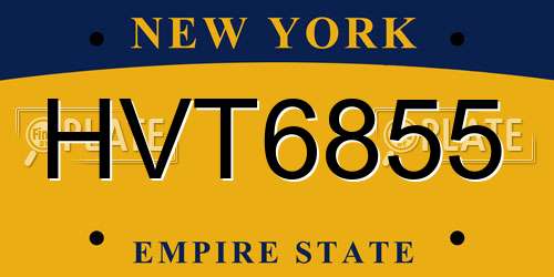 HVT6855 New York License Plate