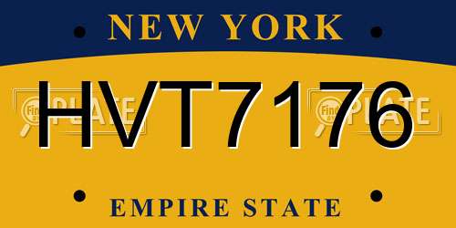 HVT7176 New York License Plate