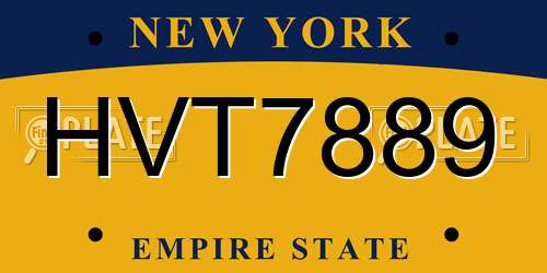 HVT7889 New York License Plate