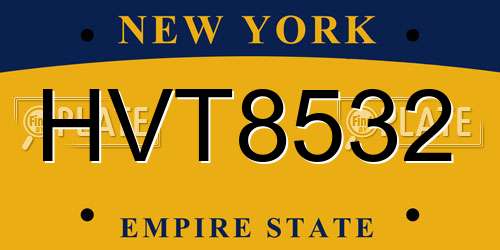 HVT8532 New York License Plate