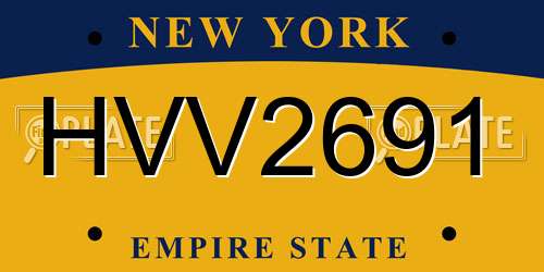 HVV2691 New York License Plate
