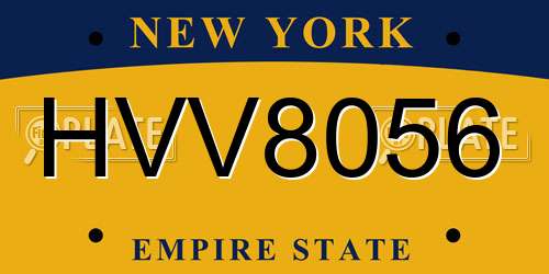 HVV8056 New York License Plate