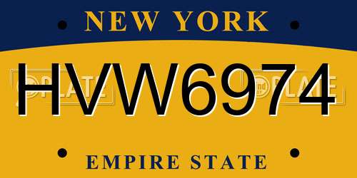 HVW6974 New York License Plate