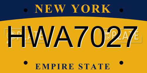 HWA7027 New York License Plate