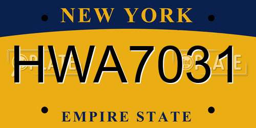 HWA7031 New York License Plate