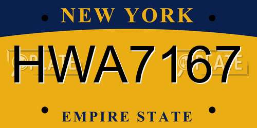 HWA7167 New York License Plate