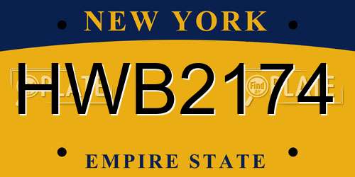 HWB2174 New York License Plate