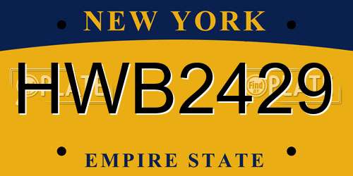 HWB2429 New York License Plate