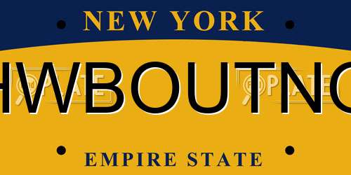 HWBOUTNO New York License Plate