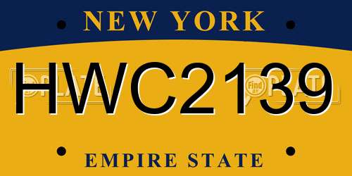 HWC2139 New York License Plate
