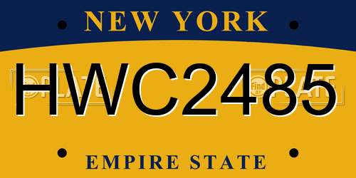 HWC2485 New York License Plate
