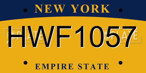 HWF1057 New York License Plate