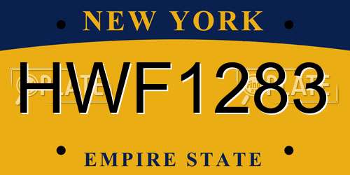 HWF1283 New York License Plate