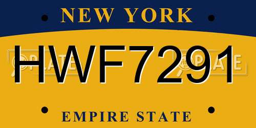 HWF7291 New York License Plate
