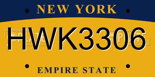 HWK3306 New York License Plate