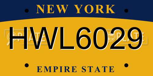 HWL6029 New York License Plate