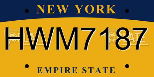 HWM7187 New York License Plate