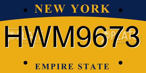HWM9673 New York License Plate