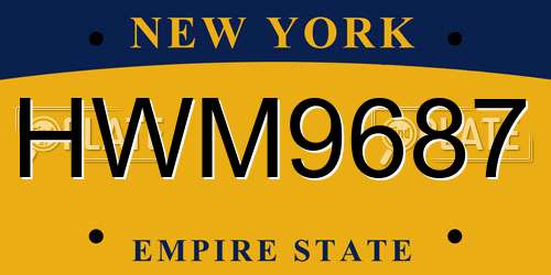 HWM9687 New York License Plate