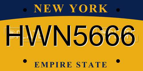 HWN5666 New York License Plate