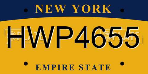 HWP4655 New York License Plate
