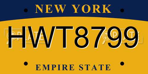 HWT8799 New York License Plate