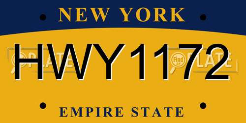 HWY1172 New York License Plate