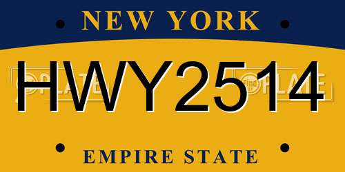 HWY2514 New York License Plate