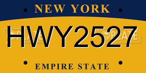 HWY2527 New York License Plate