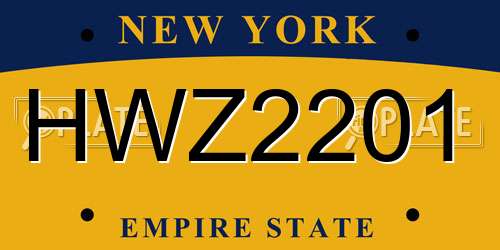 HWZ2201 New York License Plate
