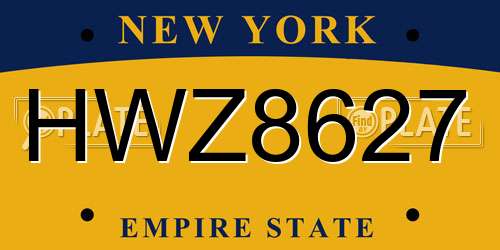 HWZ8627 New York License Plate