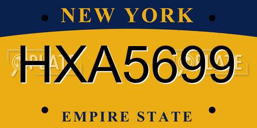 HXA5699 New York License Plate