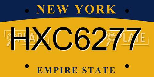 HXC6277 New York License Plate