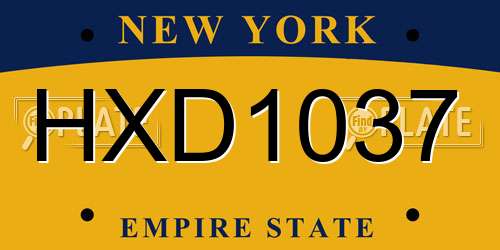 HXD1037 New York License Plate