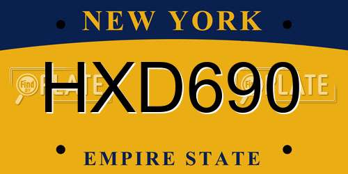 HXD690 New York License Plate