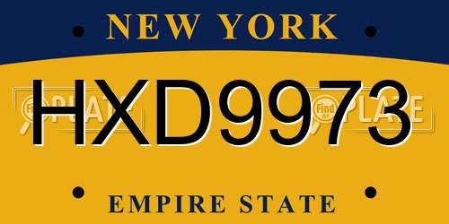 HXD9973 New York License Plate