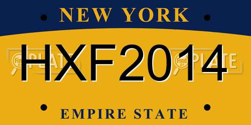 HXF2014 New York License Plate