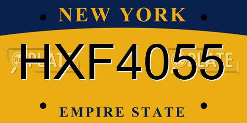 HXF4055 New York License Plate